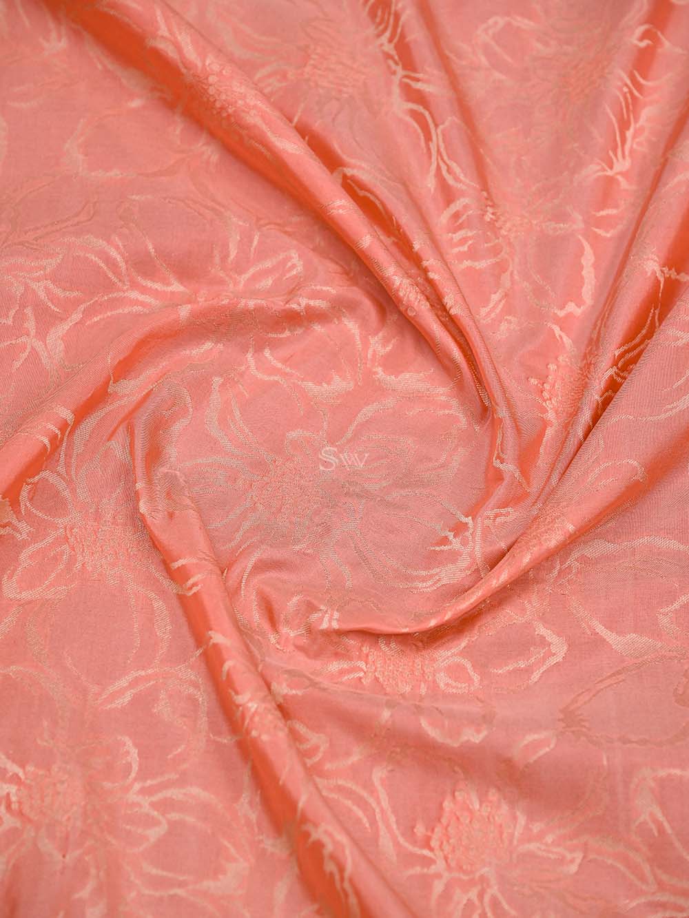 Pink Jaal Katan Silk Handloom Banarasi Saree