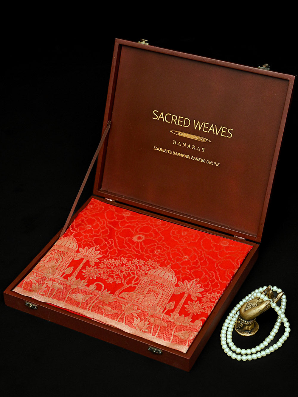 Red Jaal Katan Silk Handloom Banarasi Saree