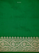 Beige Green Booti Tussar Silk Handloom Banarasi Saree - Sacred Weaves
