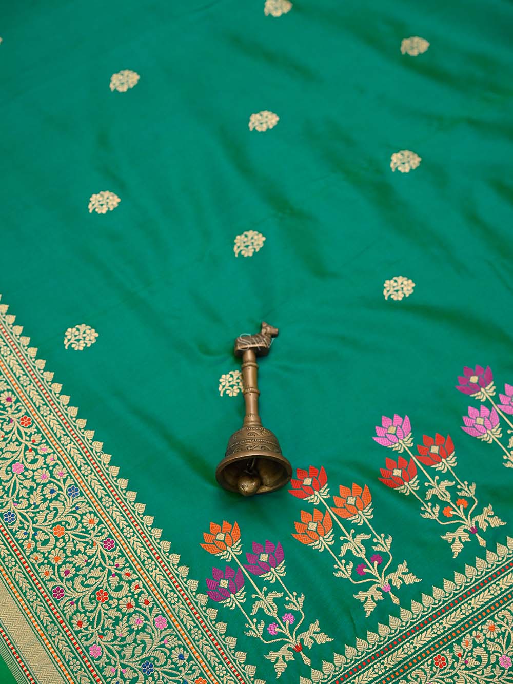 Green Paithani Katan Silk Handloom Banarasi Saree