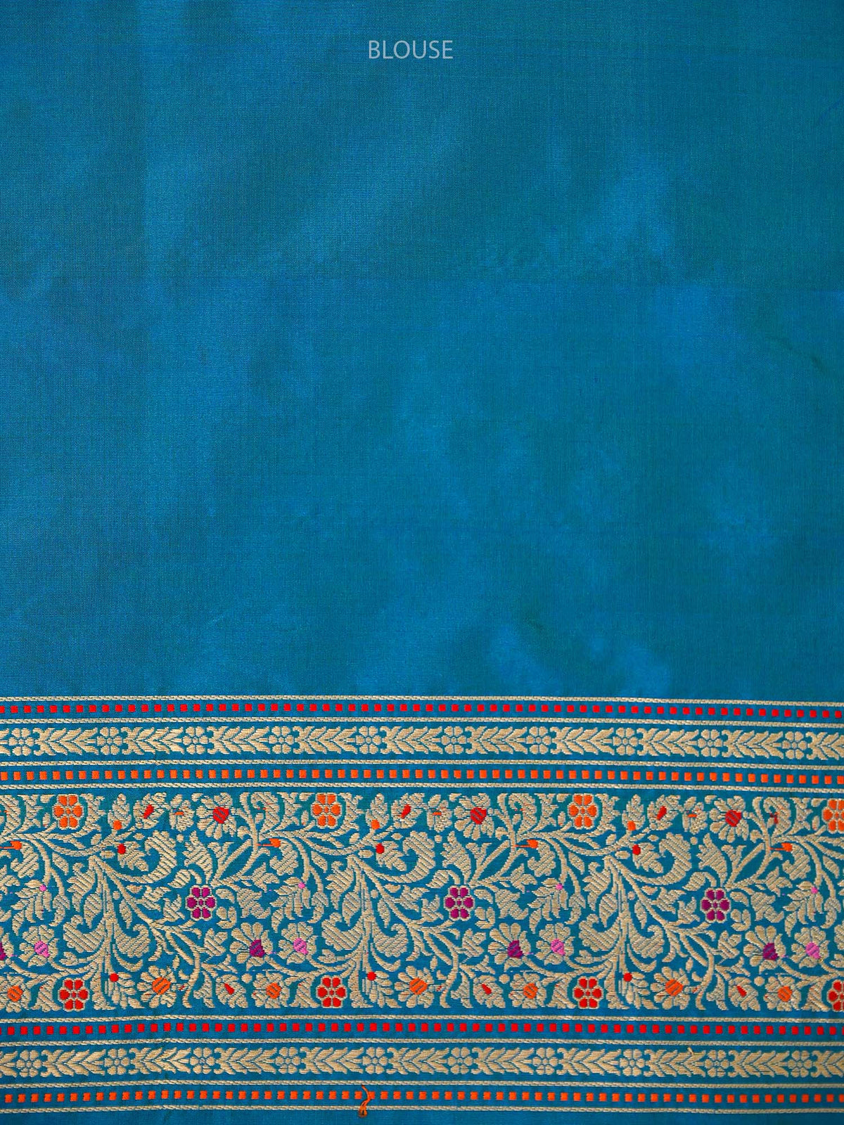 Blue Green Booti Katan Silk Handloom Banarasi Saree