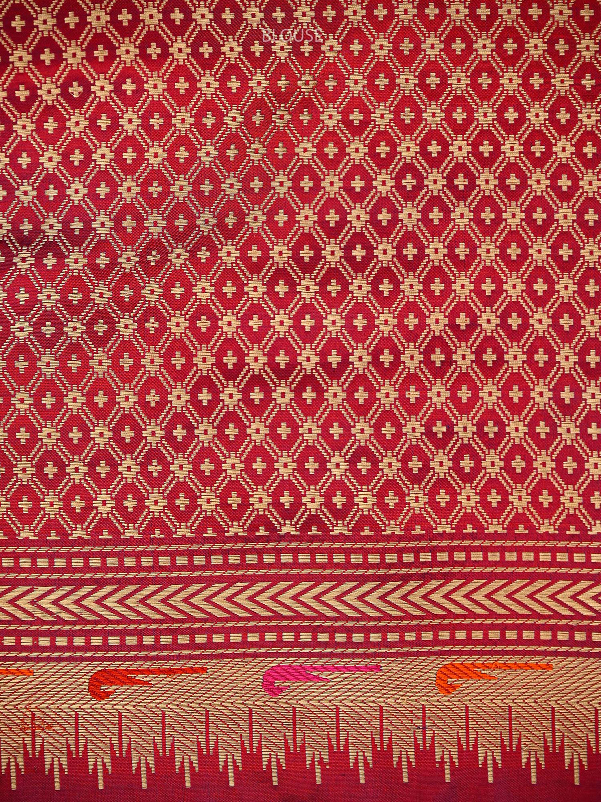 Midnight Blue Paithani Katan Silk Handloom Banarasi Saree