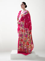 Dark Pink Paithani Katan Silk Handloom Banarasi Saree - Sacred Weaves