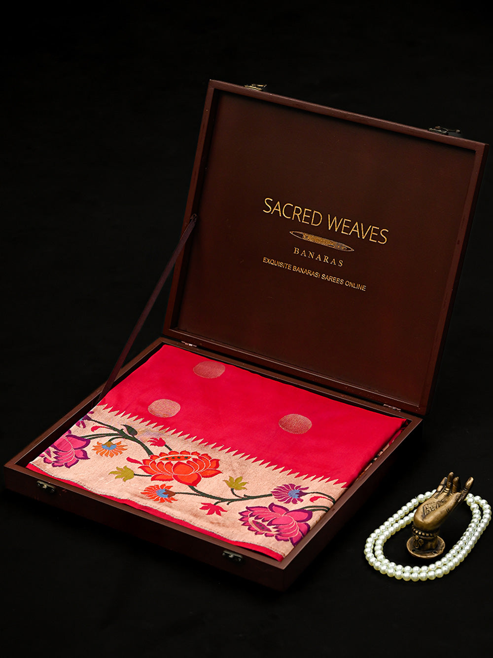 Dark Pink Paithani Katan Silk Handloom Banarasi Saree