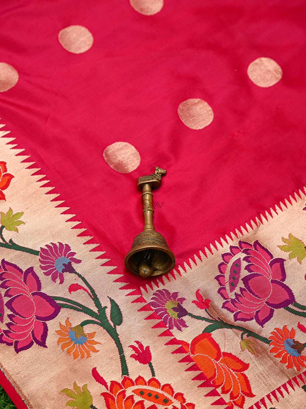 Dark Pink Paithani Katan Silk Handloom Banarasi Saree