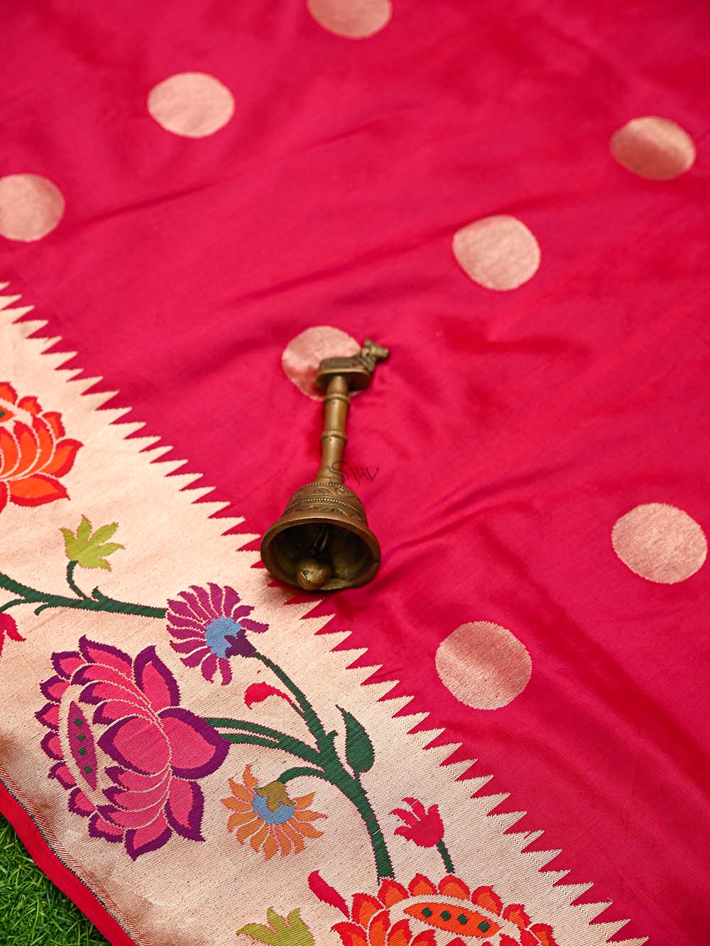 Dark Pink Paithani Katan Silk Handloom Banarasi Saree