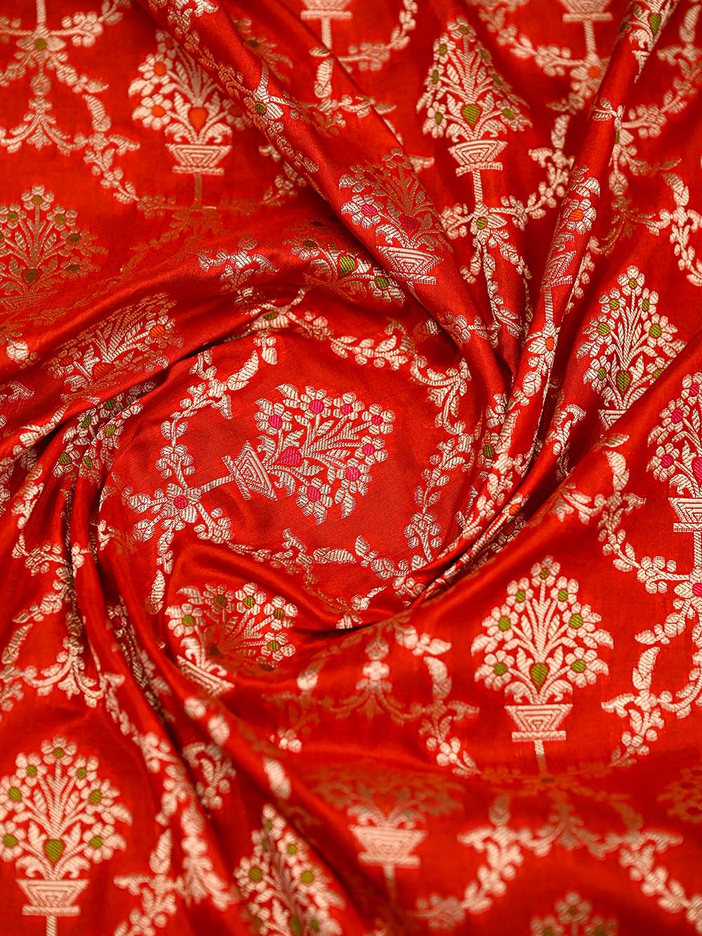 Red Meenakari Jaal Uppada Katan Silk Handloom Banarasi Saree