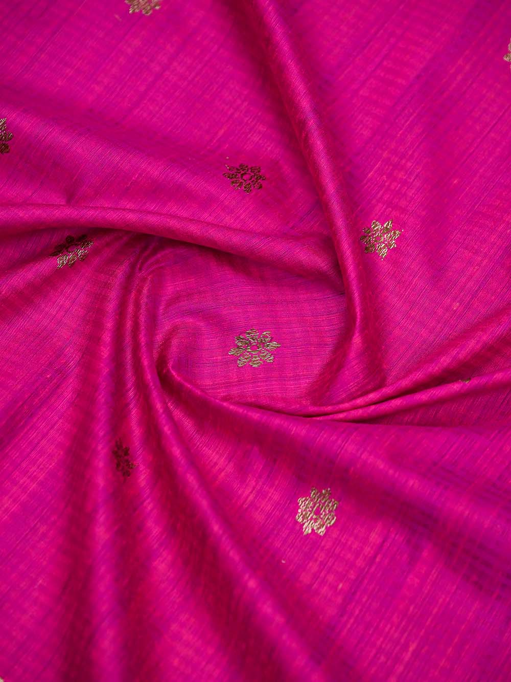 Magenta Booti Dupion Silk Handloom Banarasi Saree