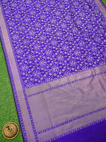 Violet Sona Roopa Jaal Katan Silk Handloom Banarasi Saree