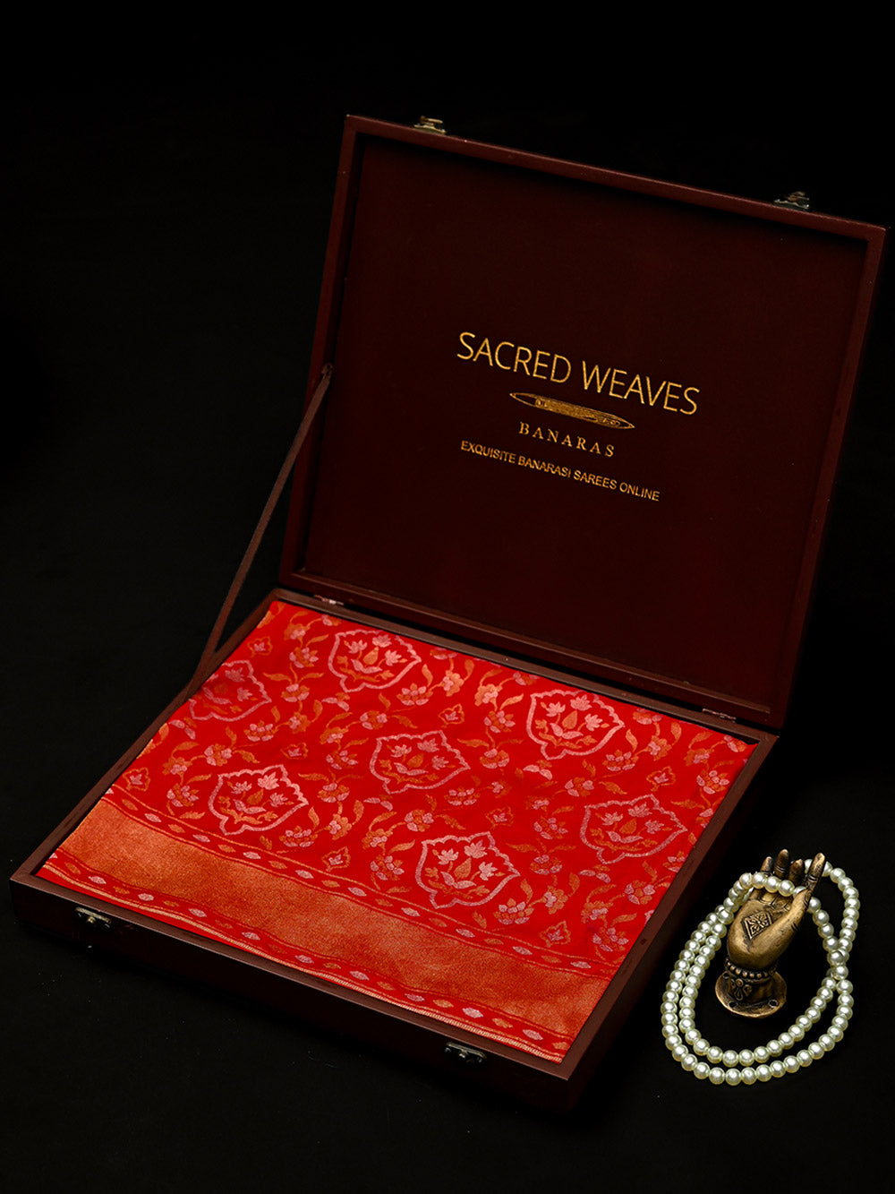 Red Sona Roopa Jaal Katan Silk Handloom Banarasi Saree