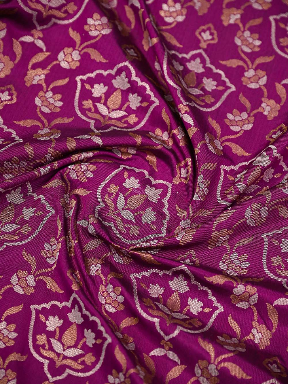 Dark Magenta Sona Roopa Jaal Katan Silk Handloom Banarasi Saree