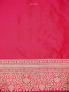Pink Red Jaal Uppada Katan Silk Handloom Banarasi Saree - Sacred Weaves