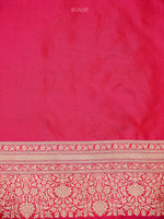 Pink Red Jaal Uppada Katan Silk Handloom Banarasi Saree - Sacred Weaves