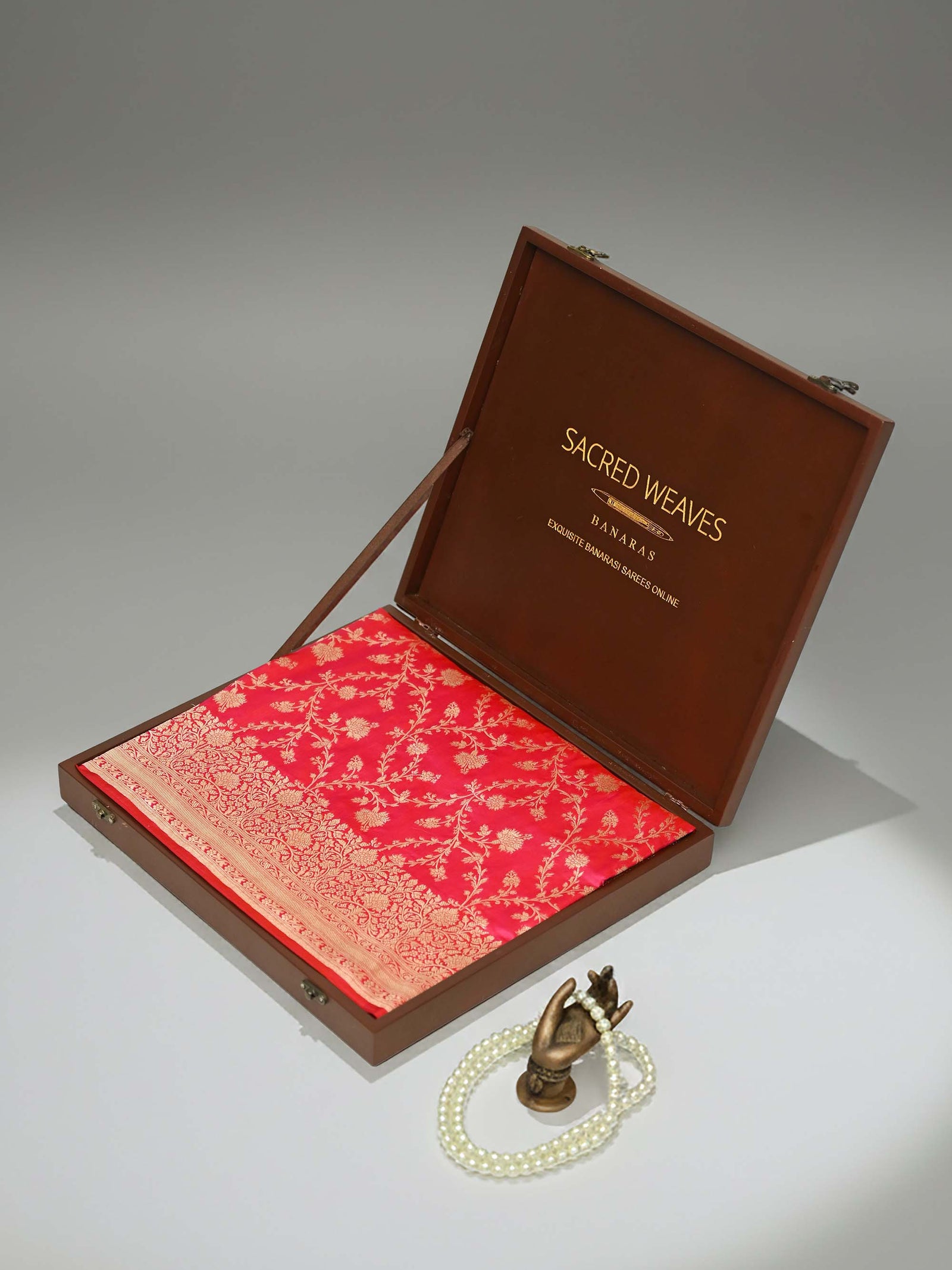 Pink Red Jaal Uppada Katan Silk Handloom Banarasi Saree