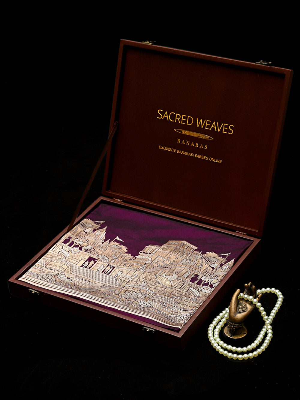 Wine Katan Silk Handloom Banarasi Saree