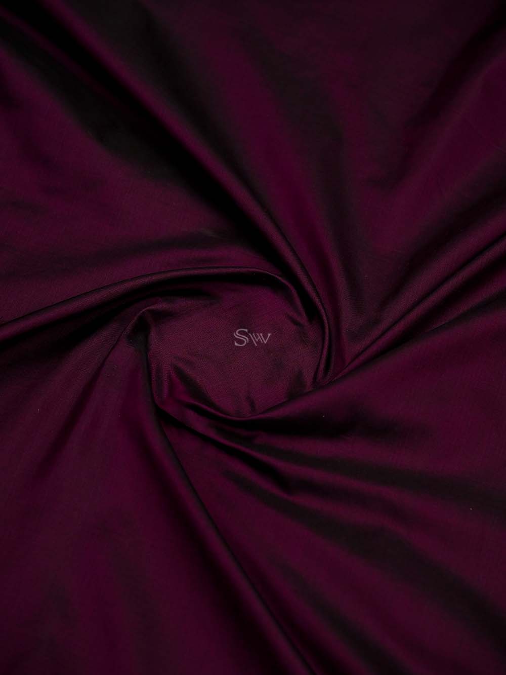 Wine Katan Silk Handloom Banarasi Saree