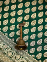 Bottle Green Booti Katan Silk Uppada Handloom Banarasi Saree - Sacred Weaves