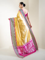 Mustard Silk Brocade Handloom Banarasi Saree - Sacred weaves
