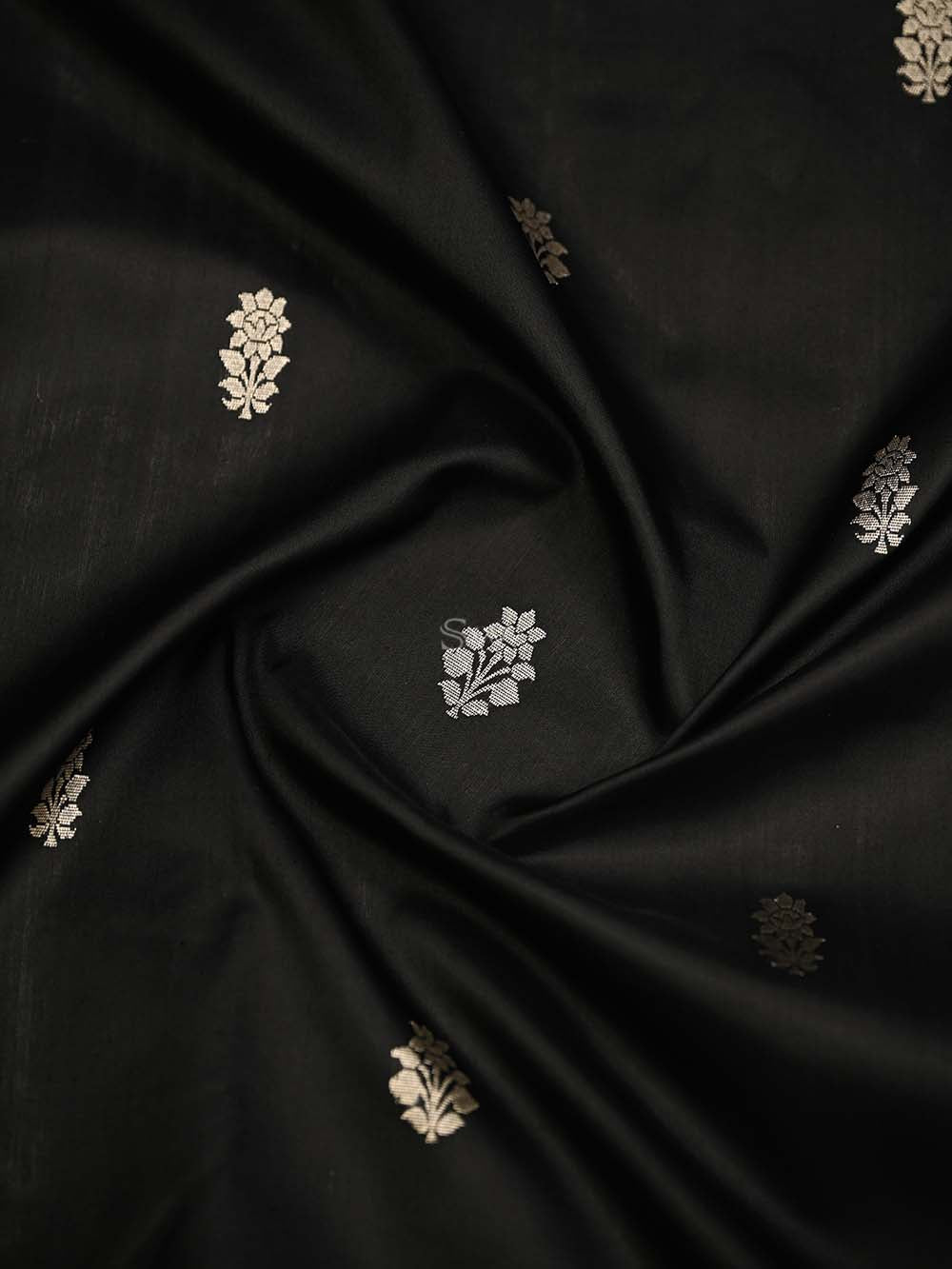 Black Paithani Katan Silk Handloom Banarasi Saree - Sacred Weaves
