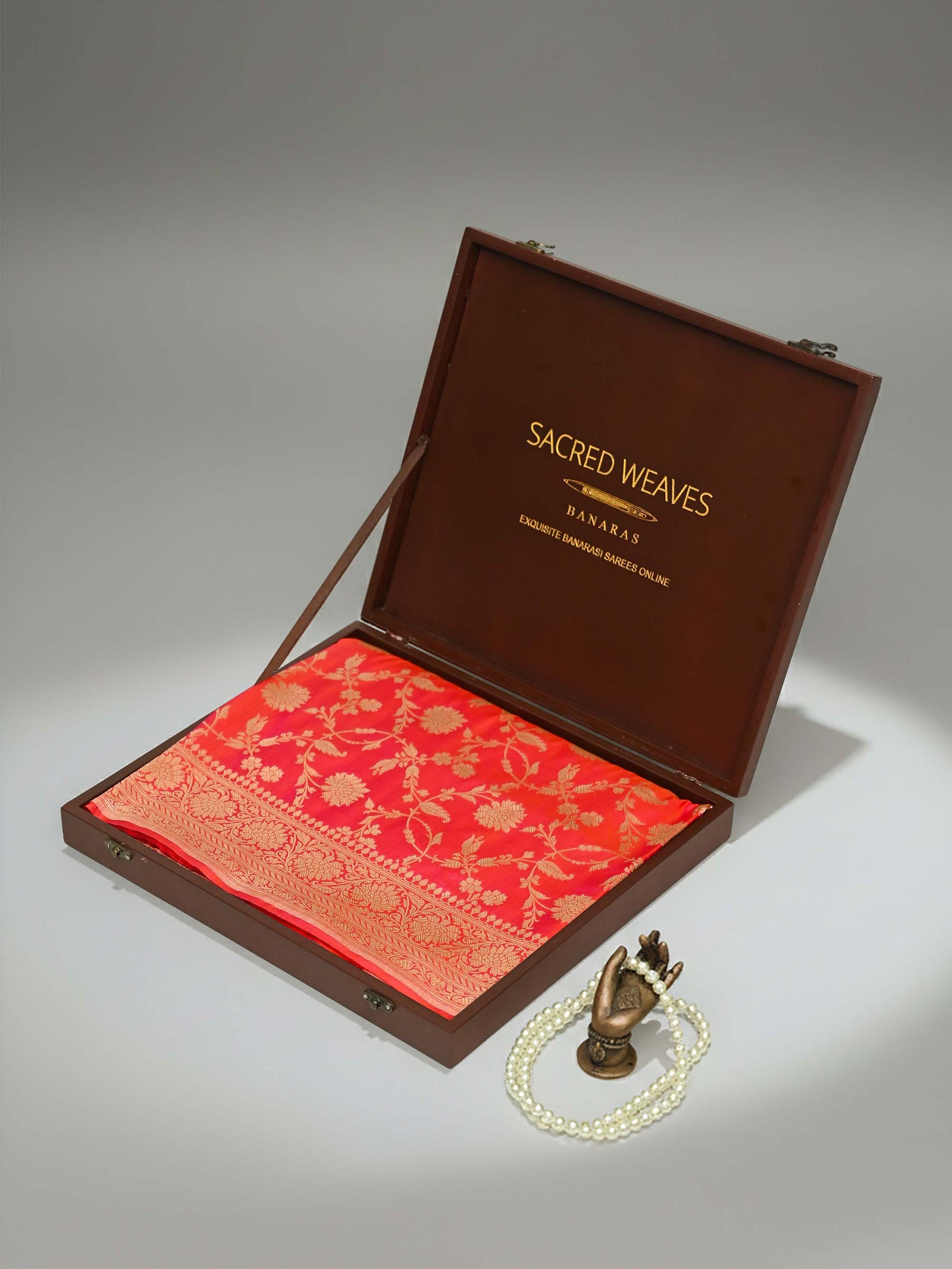 Pink Orange Jaal Uppada Katan Silk Handloom Banarasi Saree