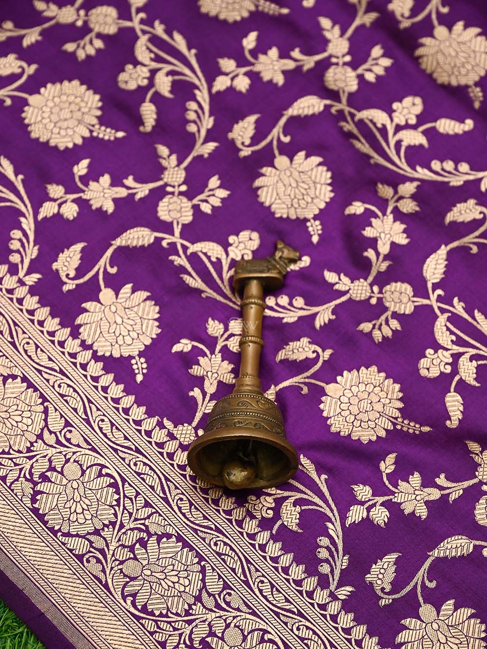 Purple Jaal Uppada Katan Silk Handloom Banarasi Saree