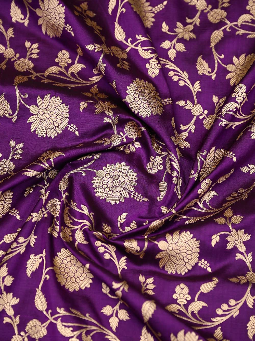 Purple Jaal Uppada Katan Silk Handloom Banarasi Saree