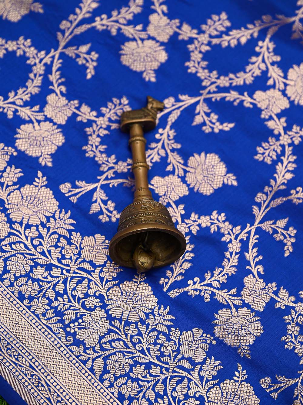 Royal Blue Jaal Uppada Katan Silk Handloom Banarasi Saree