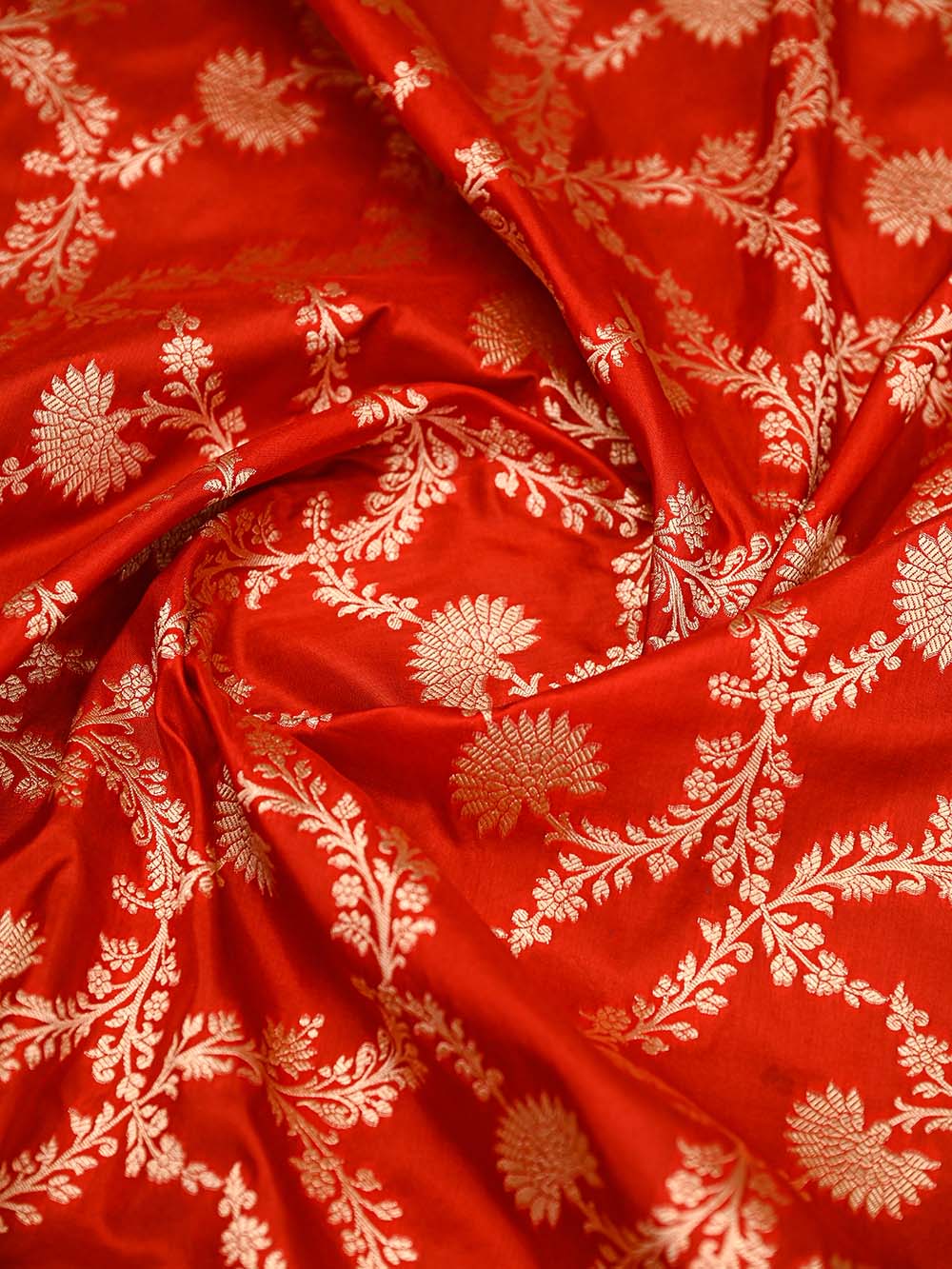 Red Jaal Uppada Katan Silk Handloom Banarasi Saree