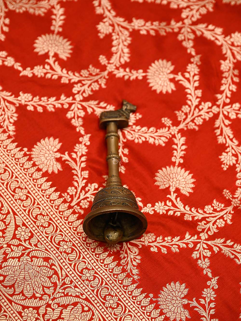 Red Jaal Uppada Katan Silk Handloom Banarasi Saree