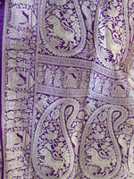 Purple Shikargah Katan Silk Handloom Banarasi Saree - Sacred Weaves