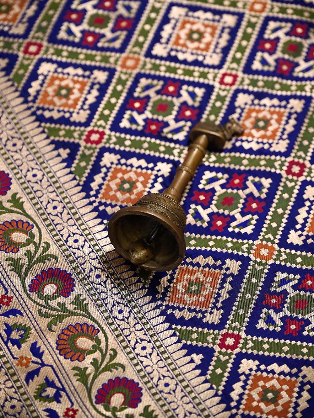 Blue Paithani Meenakari Katan Silk Handloom Banarasi Saree - Sacred Weaves