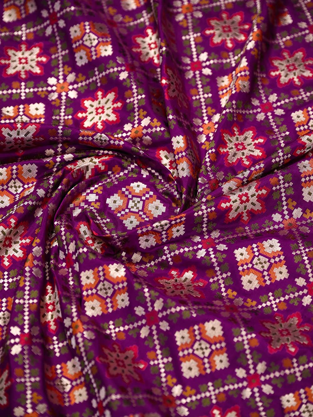 Purple Paithani Meenakari Katan Silk Handloom Banarasi Saree -  Sacred Weaves