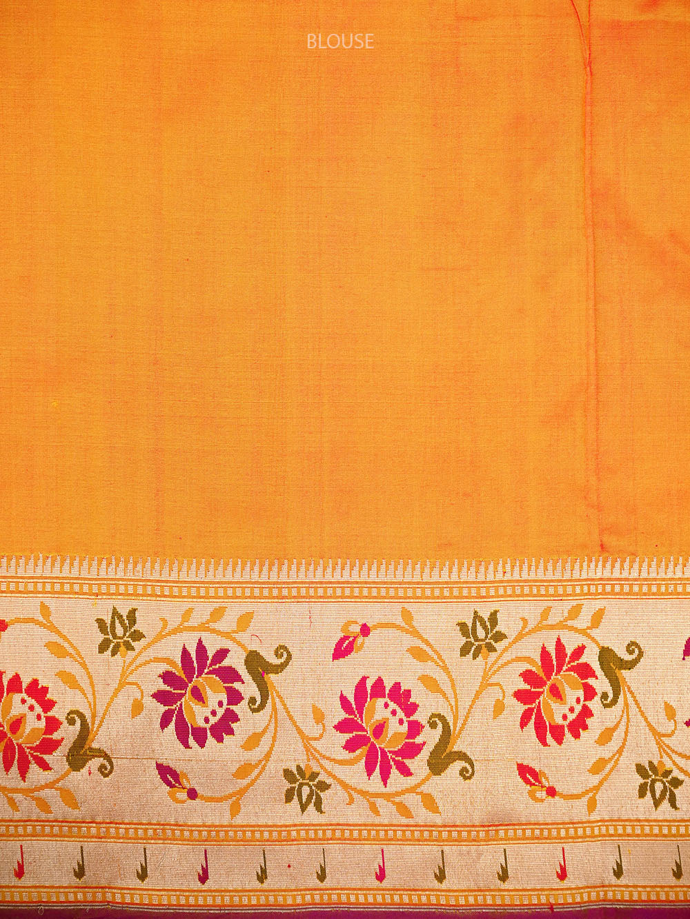Orange Pink Booti Paithani Katan Silk Handloom Banarasi Saree - Sacred Weaves