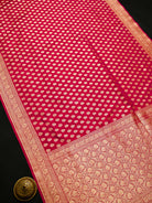 Dark Pink Booti Katan Silk Uppada Handloom Banarasi Saree - Sacred Weaves