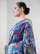 Peacock Blue Meenakari Katan Silk Handloom Banarasi Saree - Sacred Weaves