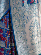 Peacock Blue Meenakari Katan Silk Handloom Banarasi Saree - Sacred Weaves