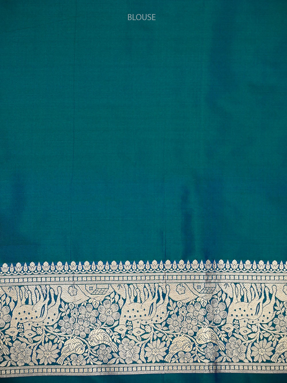 Peacock Blue Meenakari Katan Silk Handloom Banarasi Saree - Sacred Weaves