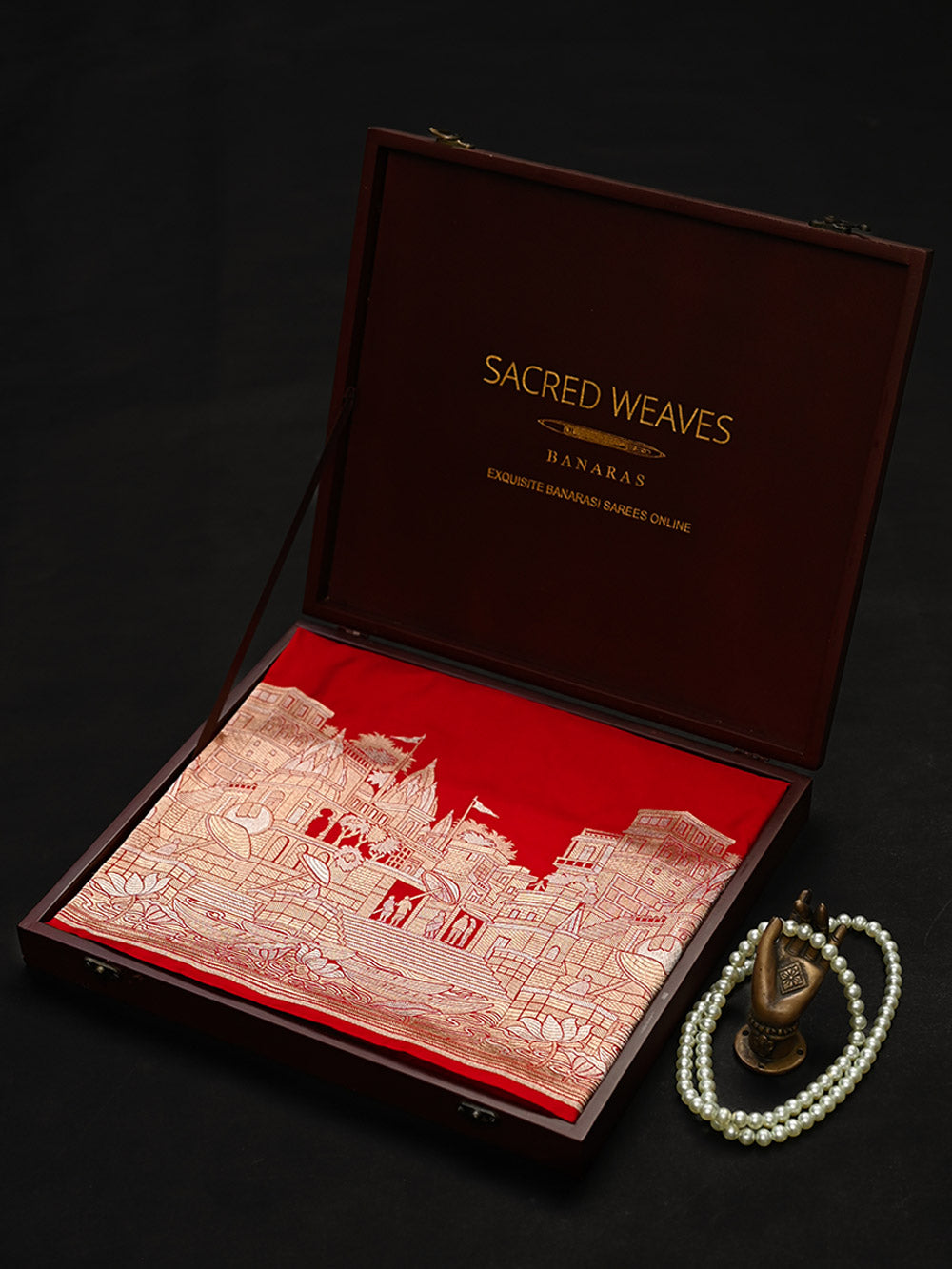 Red Katan Silk Handloom Banarasi Saree - Sacred Weaves