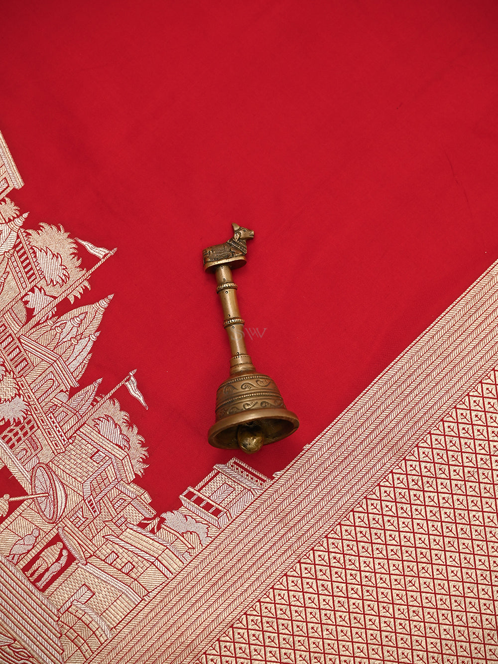 Red Katan Silk Handloom Banarasi Saree - Sacred Weaves