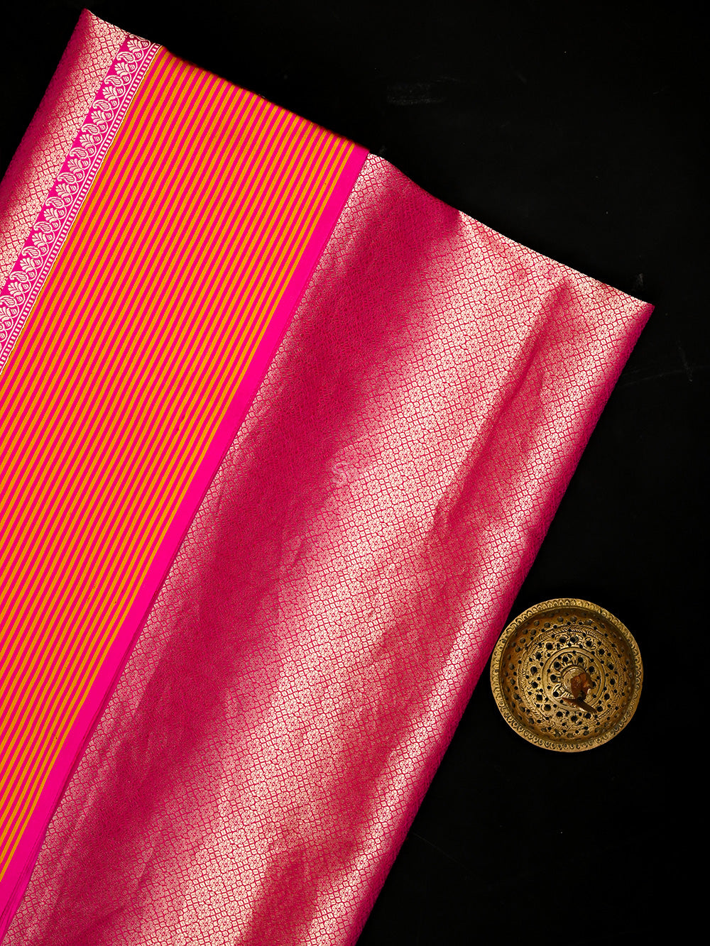 Magenta Silk Brocade Handloom Banarasi Saree