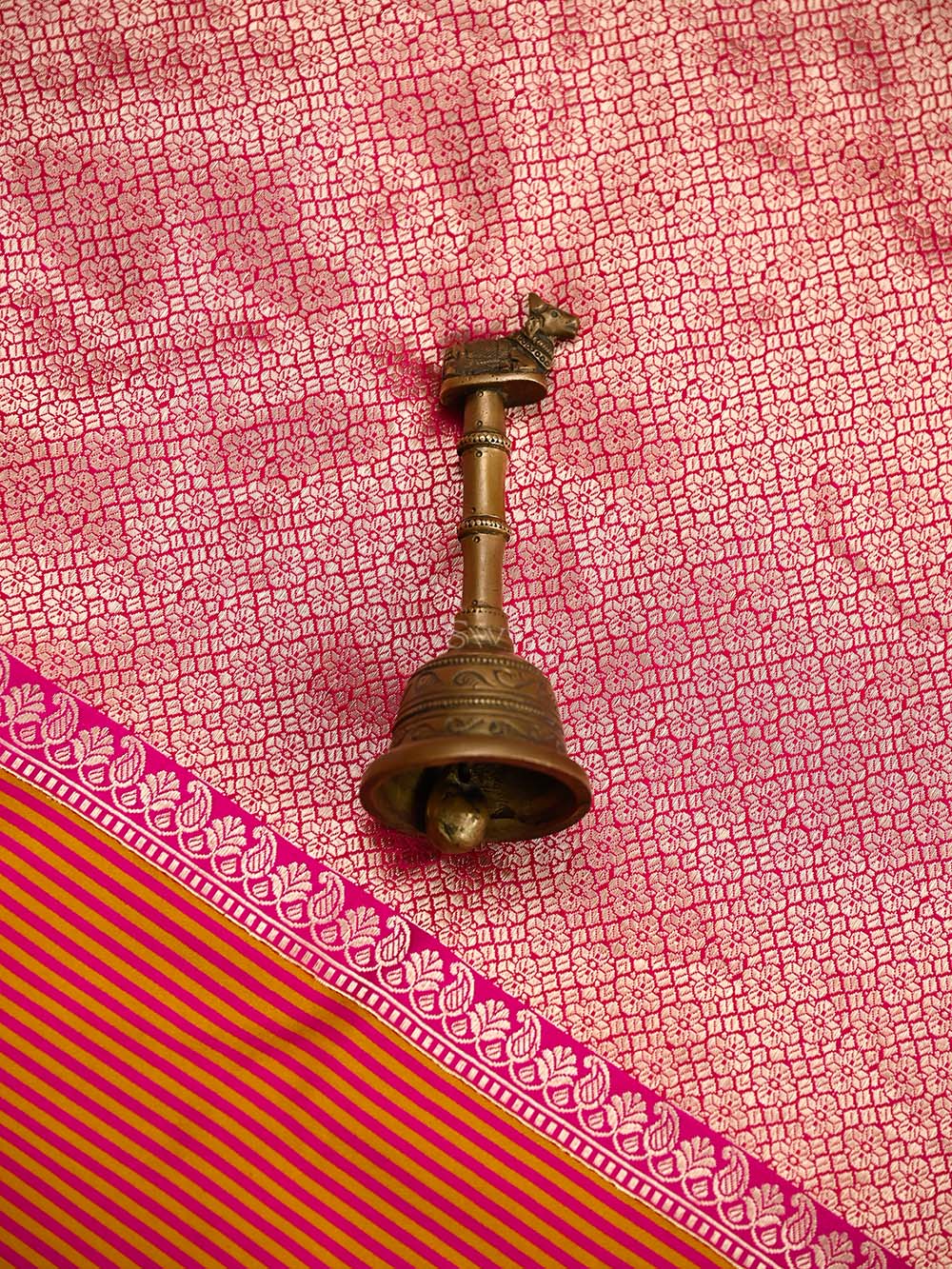 Magenta Silk Brocade Handloom Banarasi Saree