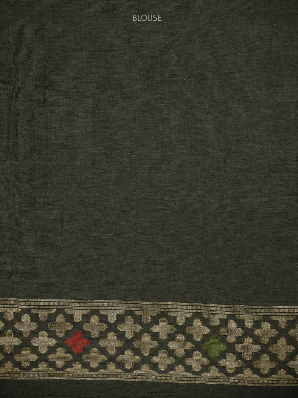 Olive Green Jaal Cotton Silk Handloom Banarasi Saree - Sacred Weaves
