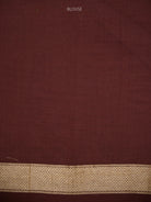 Dark Brown Booti Cotton Silk Handloom Banarasi Saree - Sacred Weaves