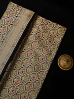 Black Meenakari Brocade Handloom Banarasi Saree - Sacred Weaves