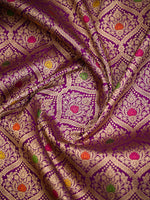 Purple Meenakari Brocade Handloom Banarasi Saree - Sacred Weaves