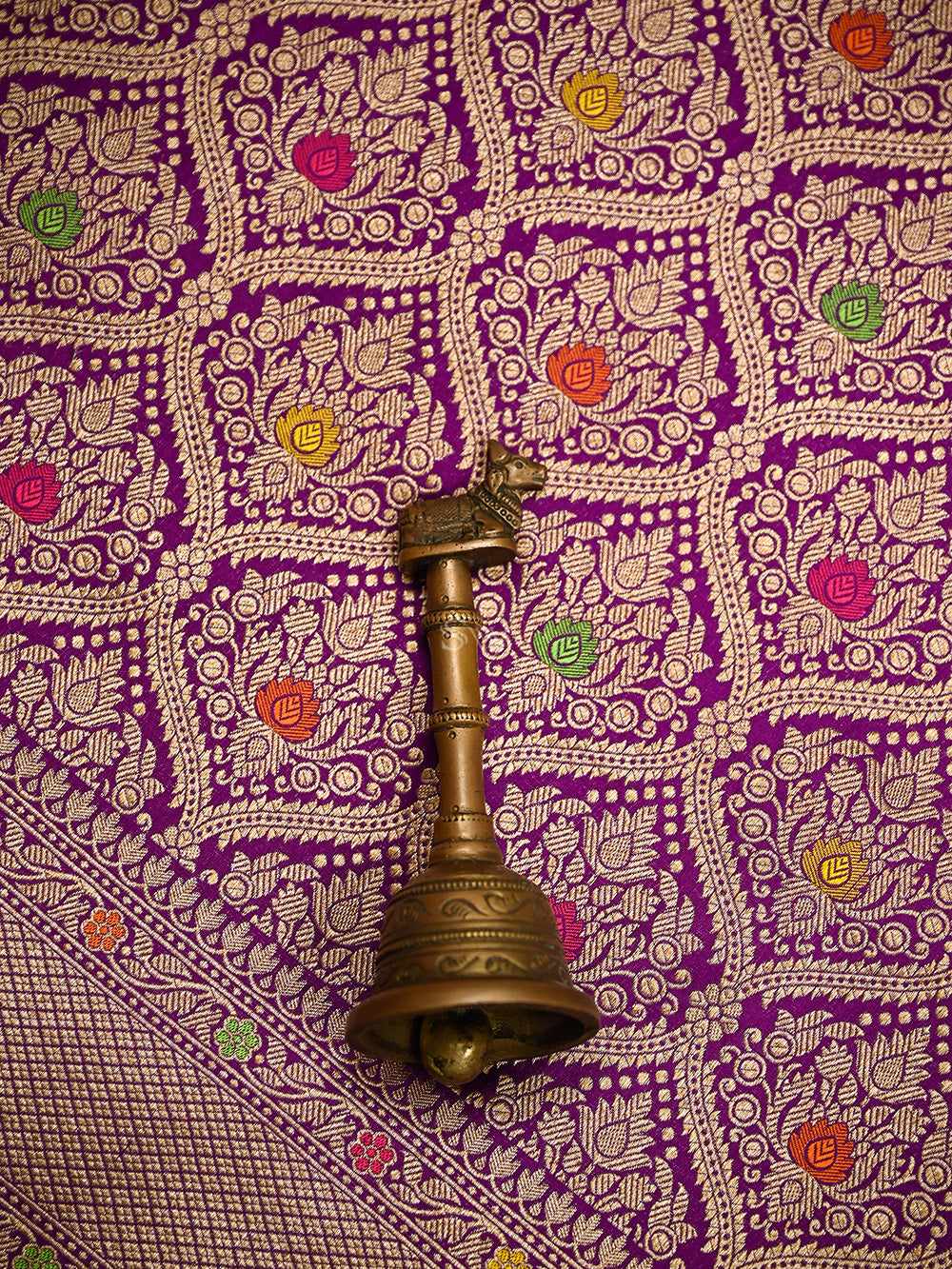 Purple Meenakari Brocade Handloom Banarasi Saree - Sacred Weaves