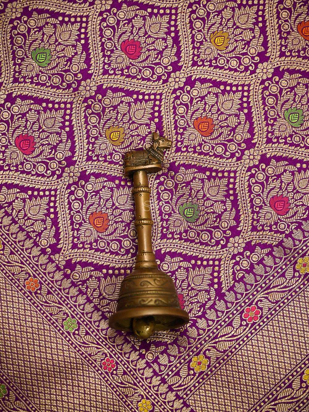 Purple Meenakari Brocade Handloom Banarasi Saree - Sacred Weaves