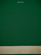 Bottle Green Katan Silk Handloom Banarasi Saree - Sacred Weaves