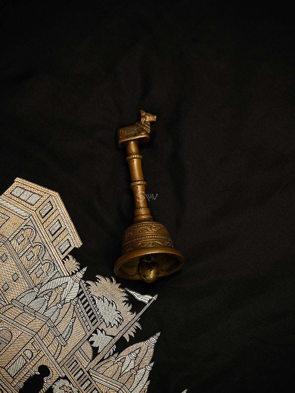 Black Katan Silk Handloom Banarasi Saree - Sacred Weaves