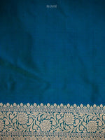 Green Blue Booti Katan Silk Uppada Handloom Banarasi Saree - Sacred Weaves